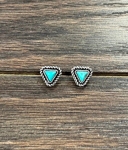 THE TRIANGLE TURQUOISE STUD EARRINGS