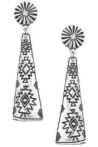 THE TRIANGLE AZTEC CONCHO POST EARRINGS