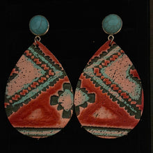 Load image into Gallery viewer, THE WATERMELON TURQUOISE TEARDROP EARRINGS