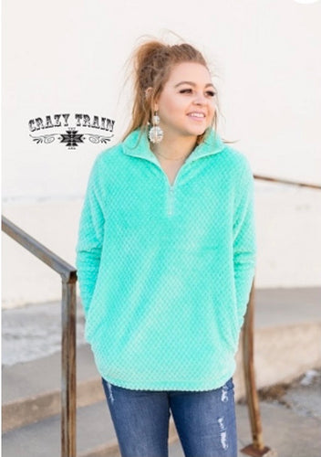 THE TURQUOISE WAFFLE SHERPA
