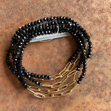 Load image into Gallery viewer, THE 5 STRAND BLACK BEADED BRACELET SET