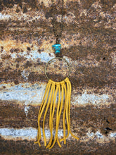 Load image into Gallery viewer, THE TURQUOISE CHIP HOOP NECKLACE