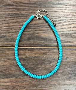 THE 8MM TURQUOISE BEADED NECKLACE