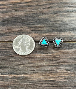 THE TRIANGLE TURQUOISE STUD EARRINGS