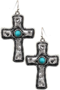 THE TURQUOISE CROSS EARRING