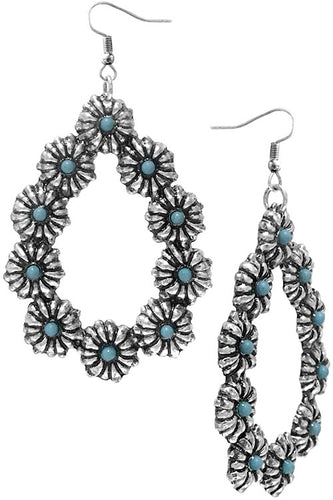 THE FLOWER TEARDROP TURQUOISE EARRINGS