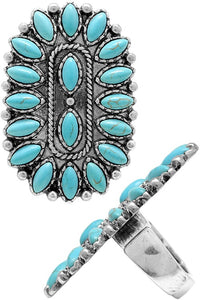 THE OVAL CONCHO TURQUOISE RING COLLECTION