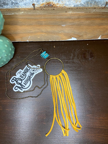 THE TURQUOISE CHIP HOOP NECKLACE