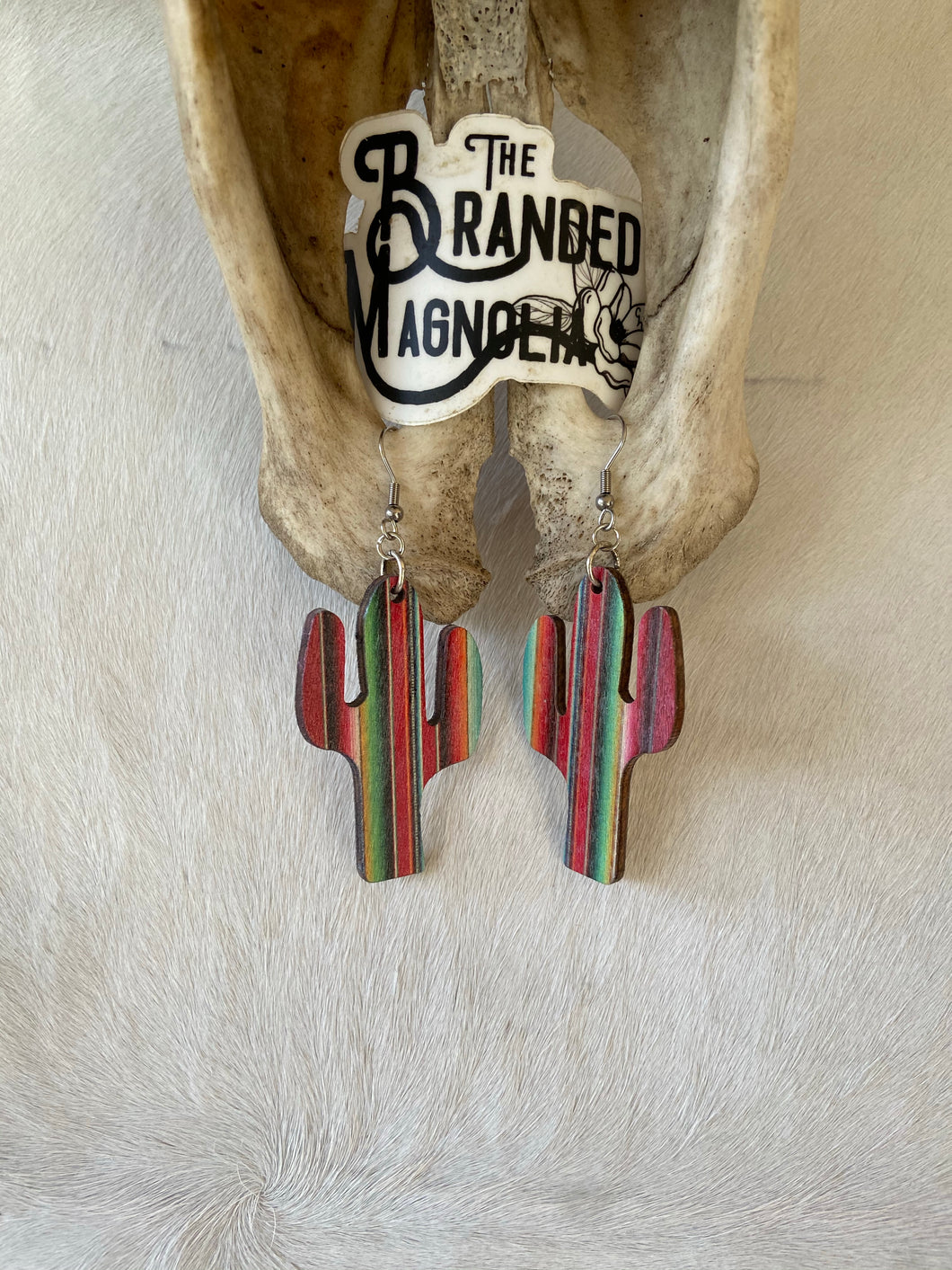THE SERAPE WOODEN CACTUS EARRINGS