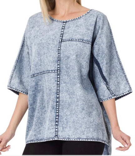 THE CHAMBRAY OVERSIZED TOP