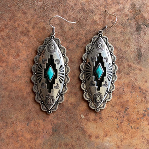 THE MARQUISE INLAY TURQUOISE EARRINGS