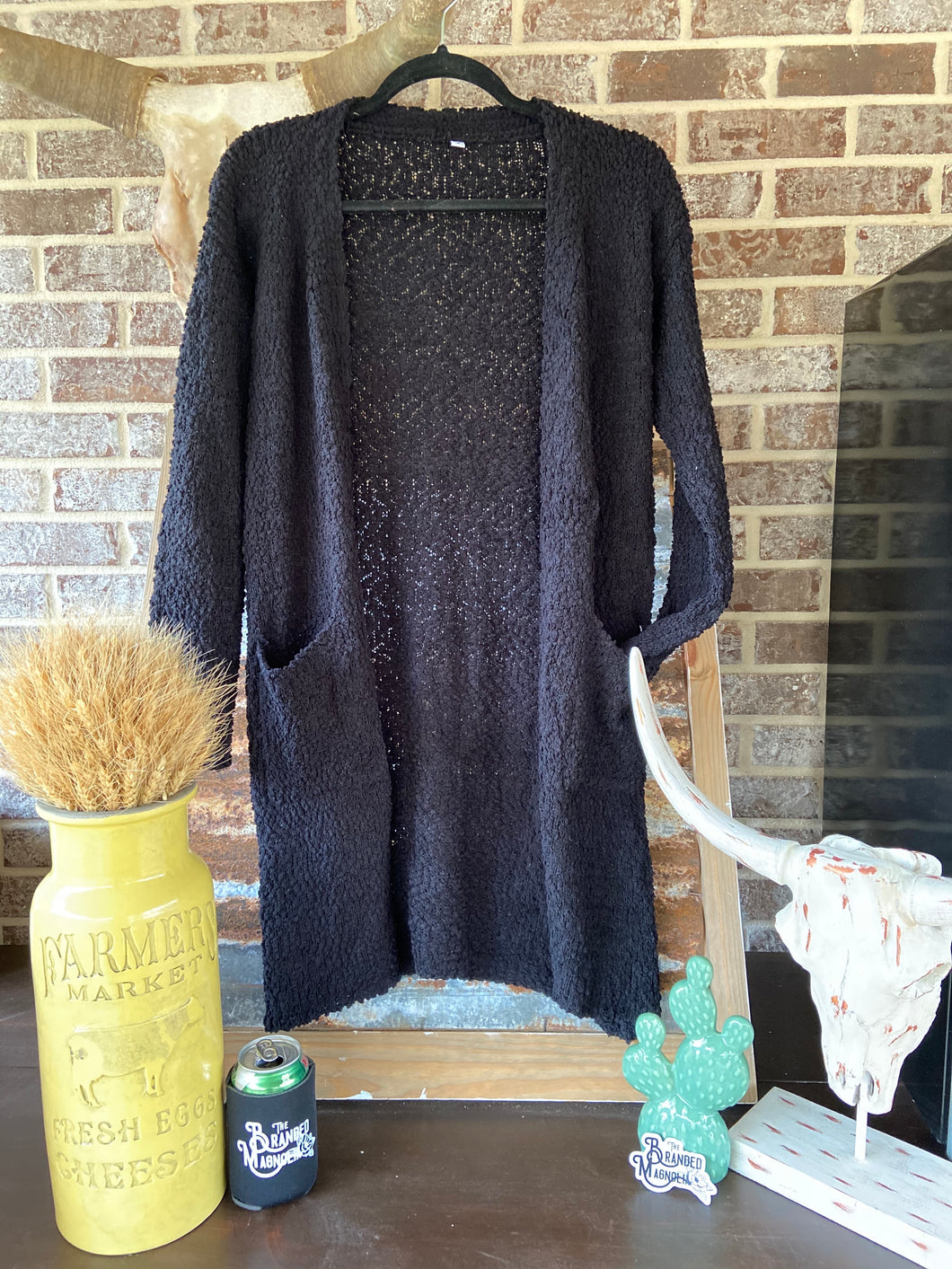 THE LITTLE POPPER LONG CARDIGAN