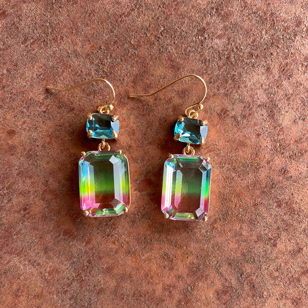 THE WATERMELON OMBRE CRYSTAL EARRINGS