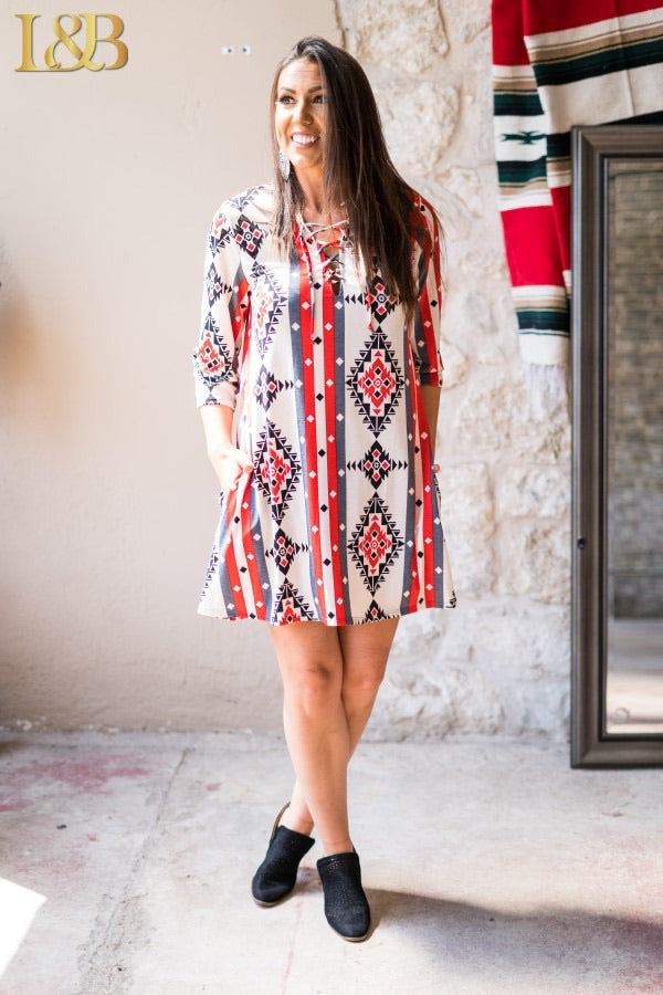 THE COUGAR AZTEC TUNIC DRESS