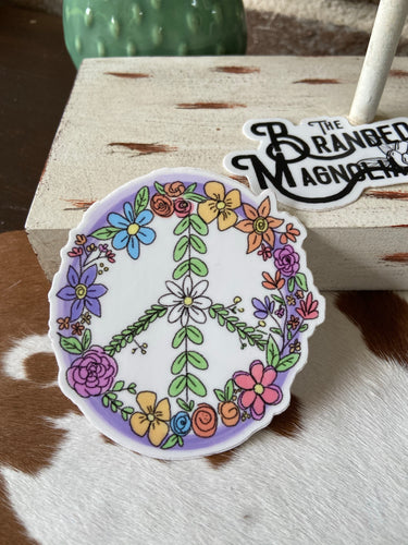 THE FLORAL PEACE SIGN STICKER